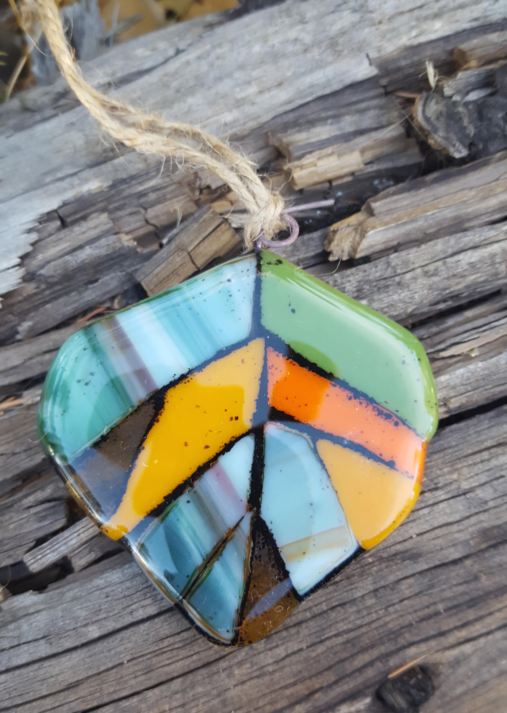 Aspen Leaf Fused Glass Ornament