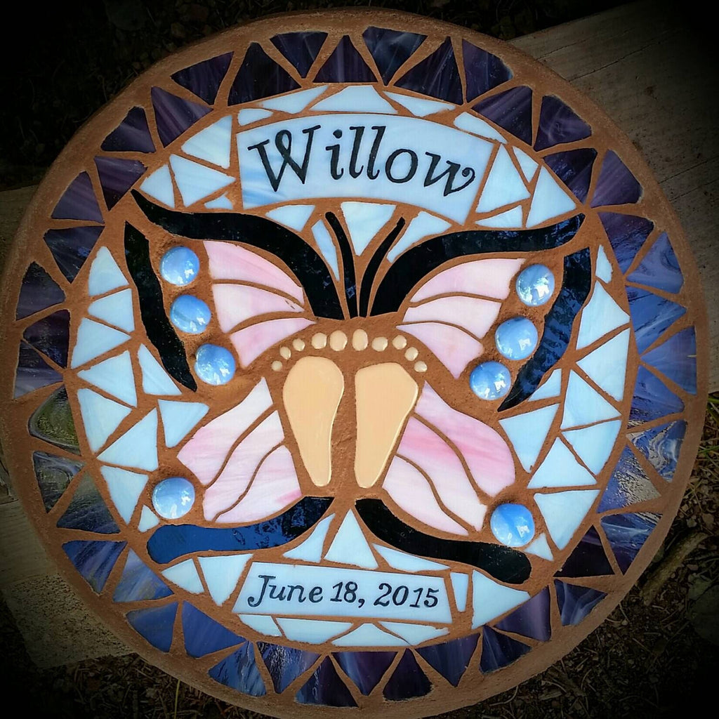 Butterfly Mosaic Memorial Stepping Stone