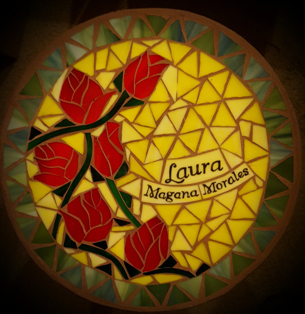 Custom Roses Memorial Stepping Stone