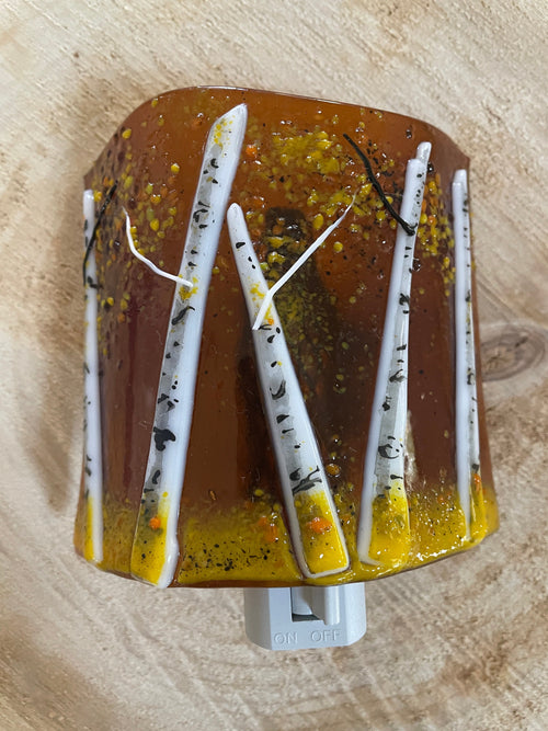 Aspen Fused Glass Night Light/Amber