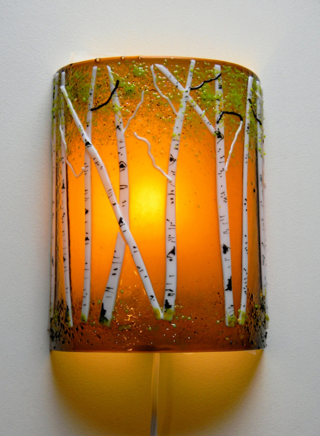 Aspen Grove Fused Glass Sconce - Amber