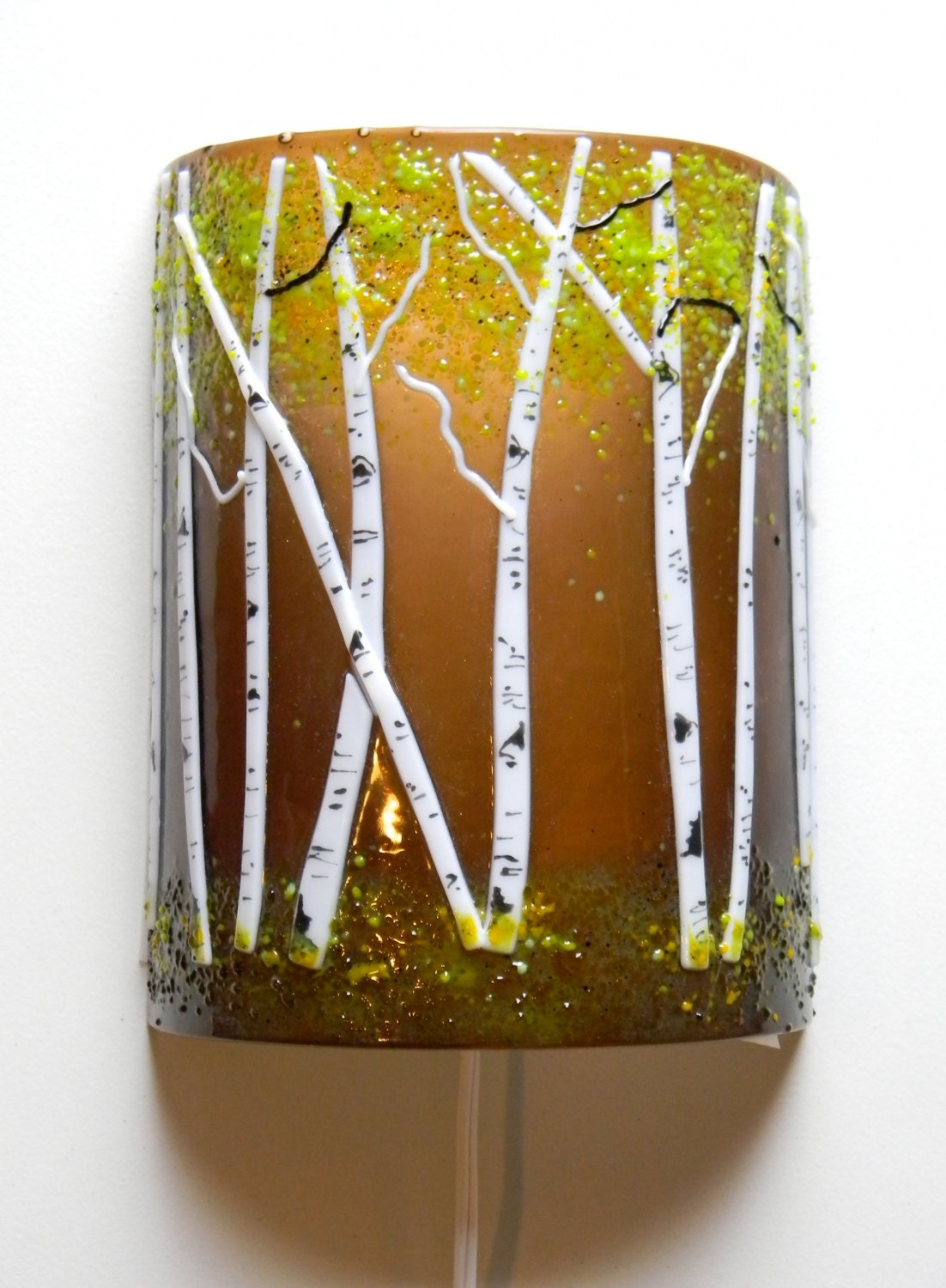 Aspen Grove Fused Glass Sconce - Amber