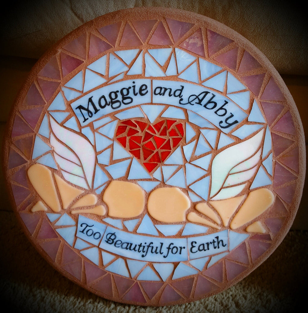 Twin Babies Mosaic Stepping Stone