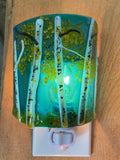 Aspen Fused Glass Night Light/Dark Blue