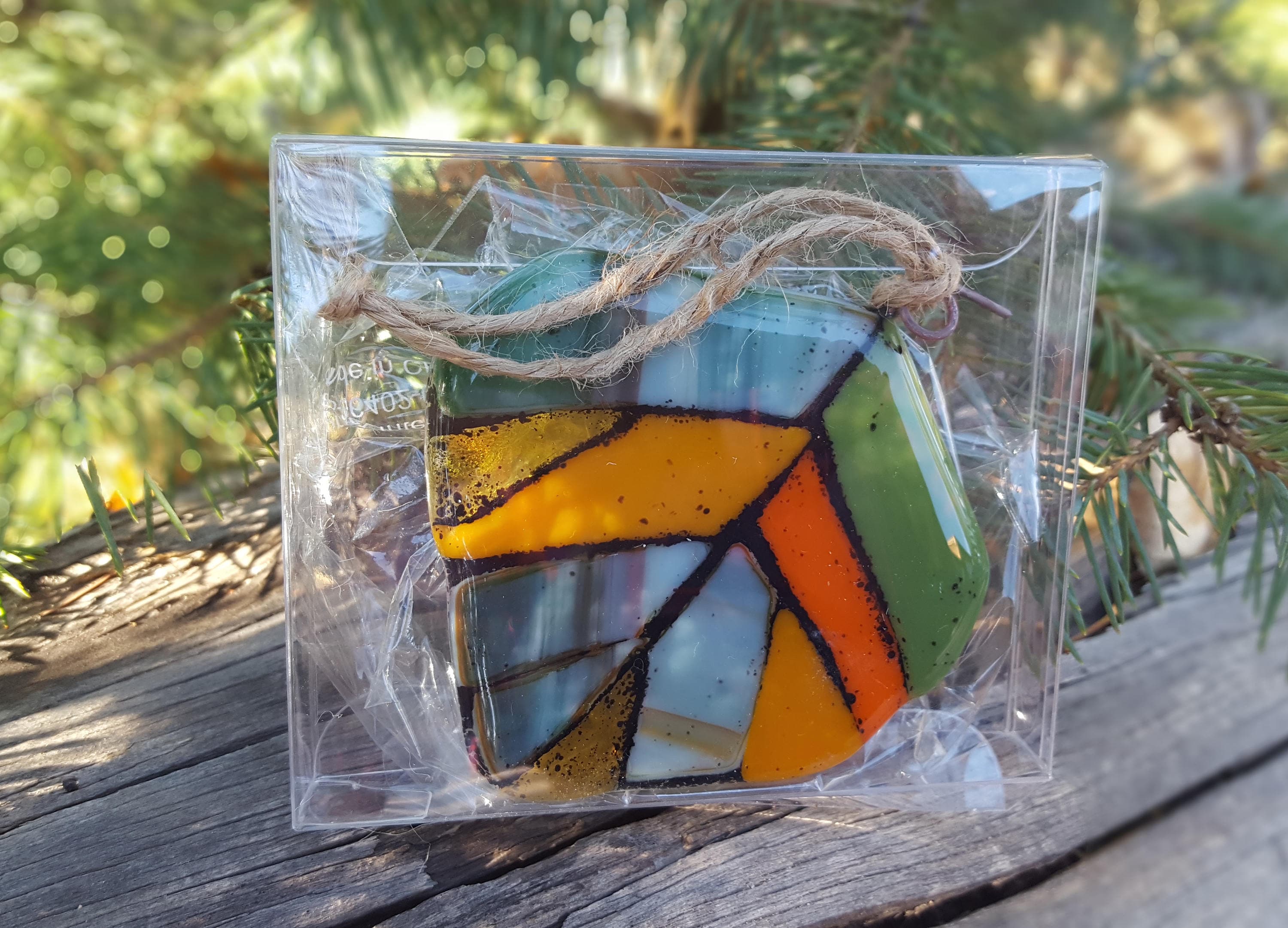 Aspen Leaf Fused Glass Ornament