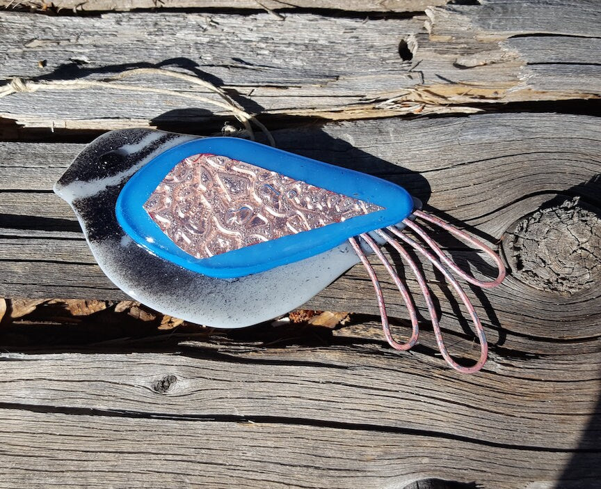 Songbird Fused Glass Ornament
