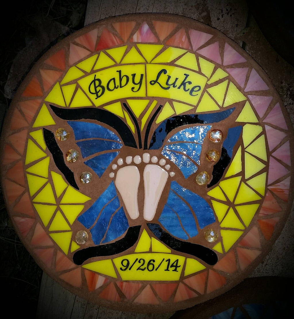 Butterfly Mosaic Memorial Stepping Stone