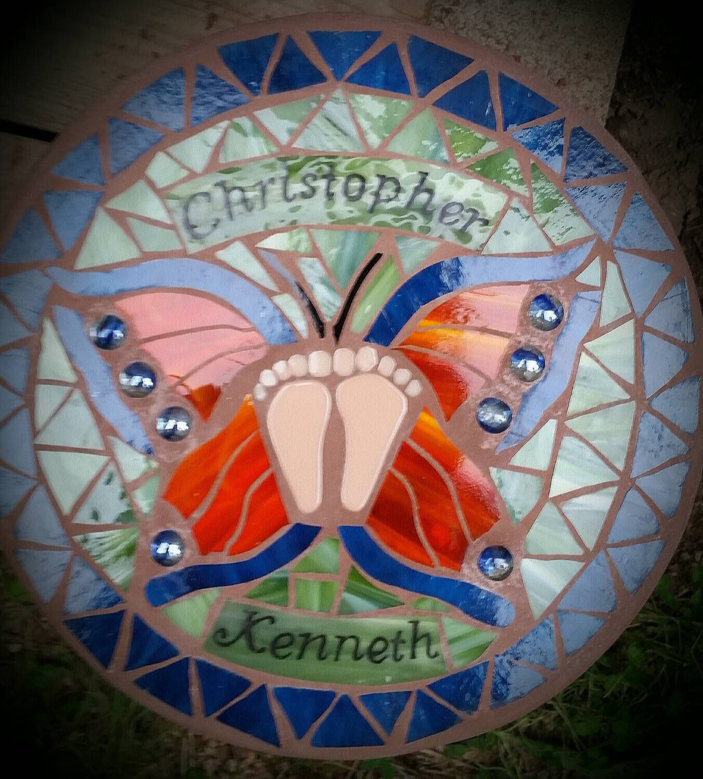 Butterfly Mosaic Memorial Stepping Stone