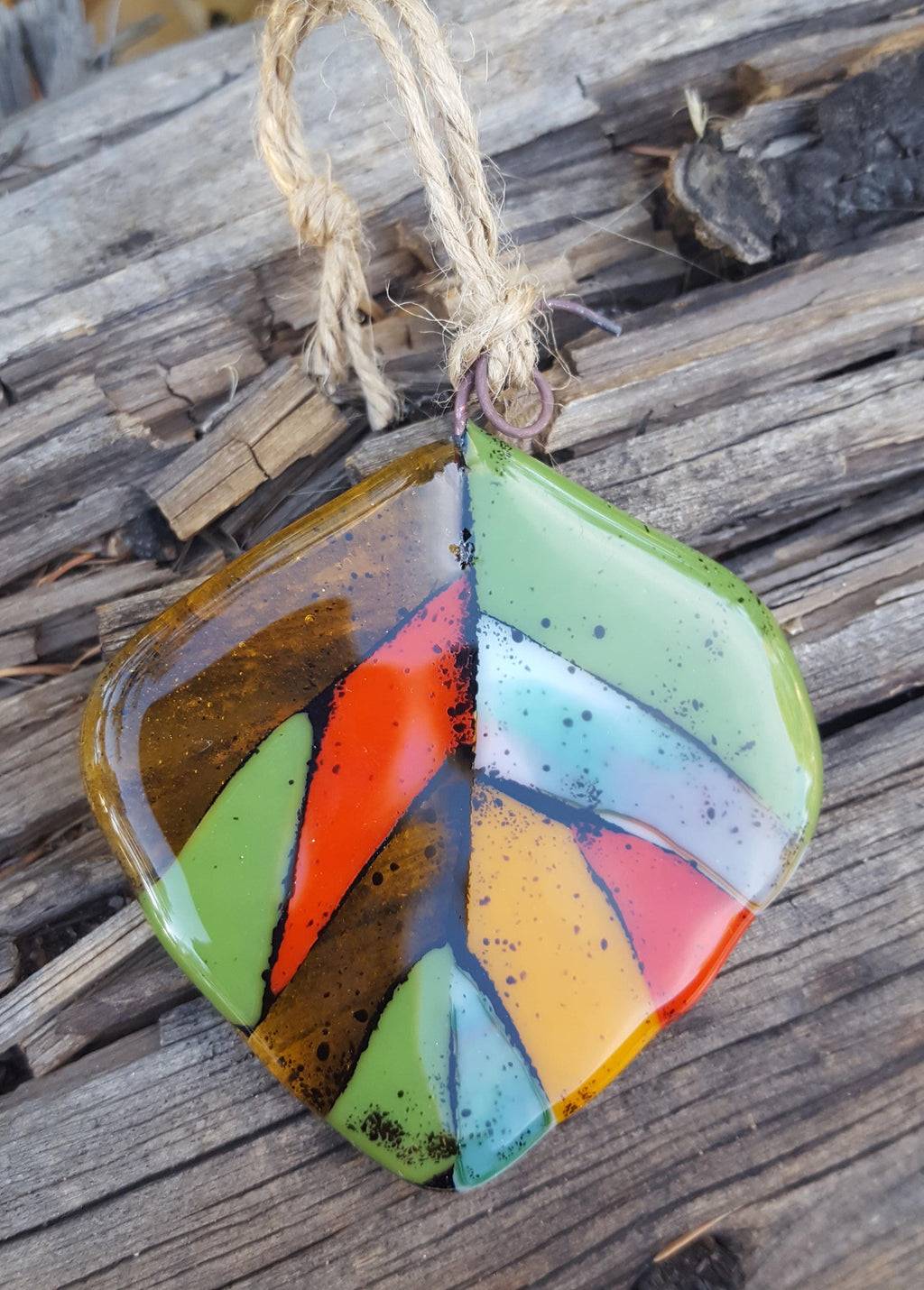 Aspen Leaf Fused Glass Ornament