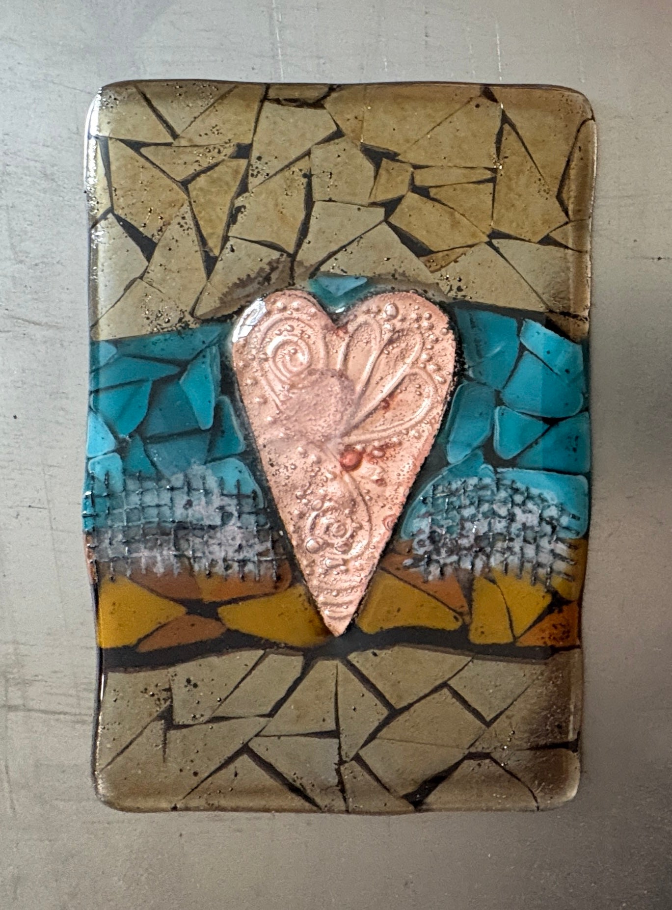 April 25,  1-4pm Copper Heart Mosaic