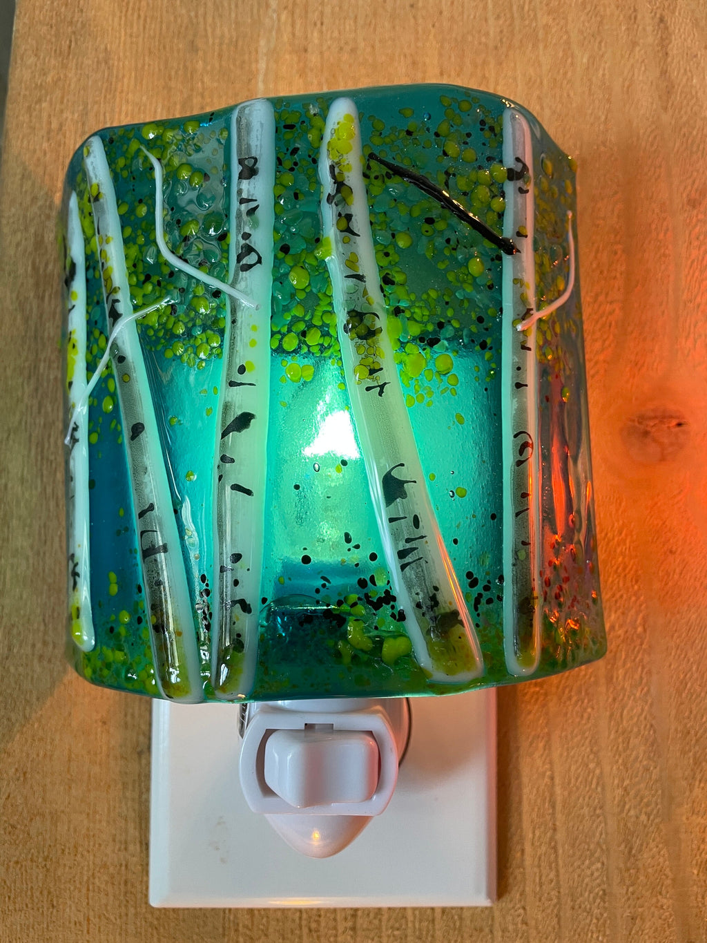 Aspen Fused Glass Night Light/Dark Blue